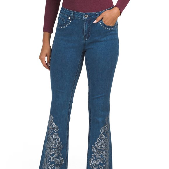 CATHERINE MALANDRINO Flare Leg Jeans Medium Wash - Picture 2 of 11